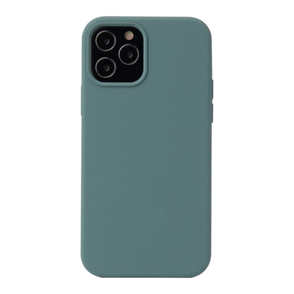 For iPhone 12 / 12 Pro Solid Color Liquid Silicone Shockproof Protective Case(Pine Green) - iPhone 12 / 12 Pro Cases by buy2fix | Online Shopping UK | buy2fix