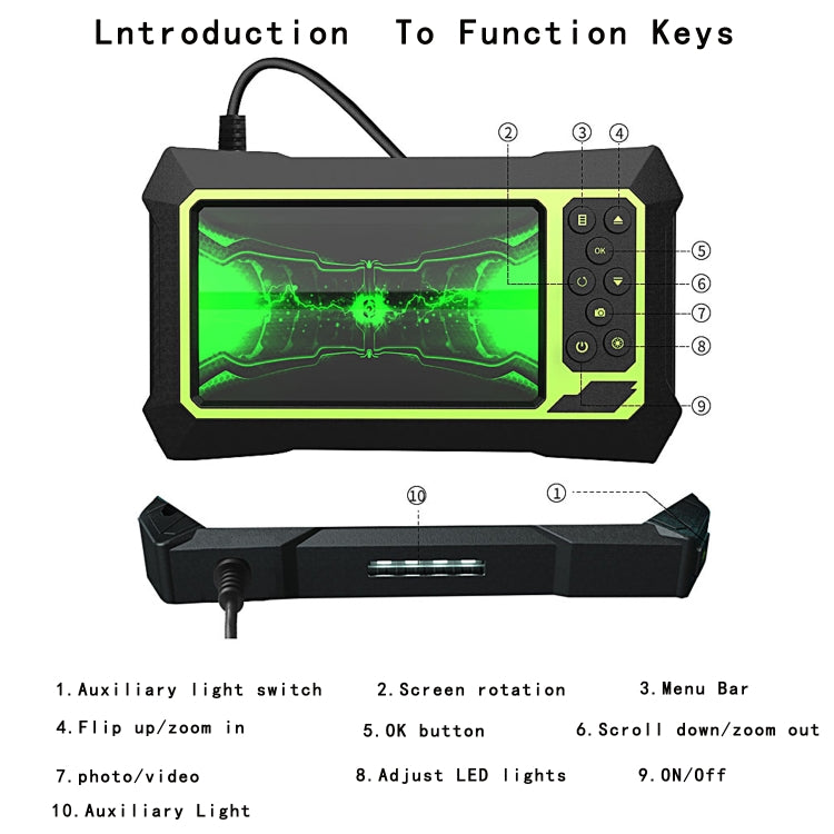 5.5mm 1080P IP68 Waterproof 4.3 inch Screen Single Camera Digital Endoscope, Line Length:7m - Consumer Electronics by buy2fix | Online Shopping UK | buy2fix