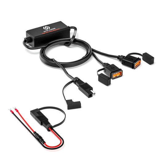 WUPP CS-1186A1 Motorcycle SAE Dual USB Fast Charging Charger - In Car by WUPP | Online Shopping UK | buy2fix