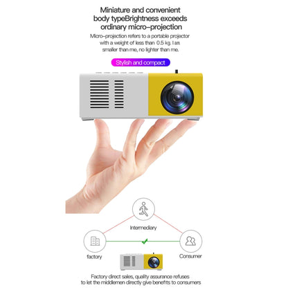 J9 1920x1080P 15 ANSI Portable Home Theater Mini LED HD Digital Projector, Basic Version, AU Plug(Yellow White) - Consumer Electronics by buy2fix | Online Shopping UK | buy2fix