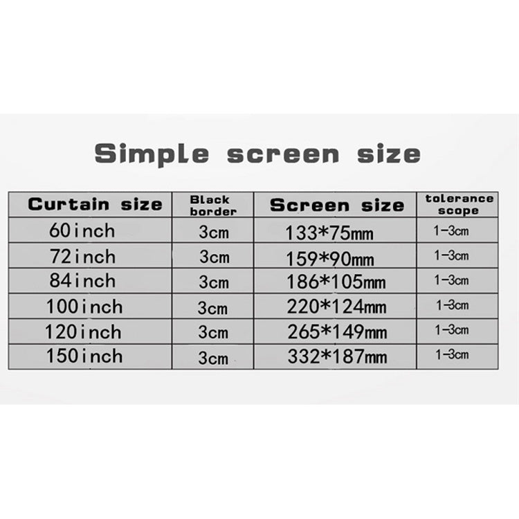 Simple Folding Thin Polyester Projector Film Curtain, Size:72 inch (4:3) Projection Area: 146x110cm - Consumer Electronics by buy2fix | Online Shopping UK | buy2fix