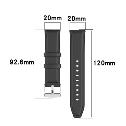 20mm Silicone Leather Watch Band for Samsung Galaxy Watch 3 41mm(Black) - Watch Bands by buy2fix | Online Shopping UK | buy2fix