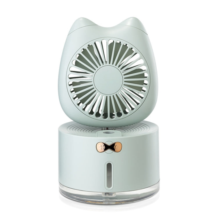 BD-MM1 Cat Shape Household Desktop Rechargeable Spray Humidifier Fan (Green) - Electric Fans by buy2fix | Online Shopping UK | buy2fix