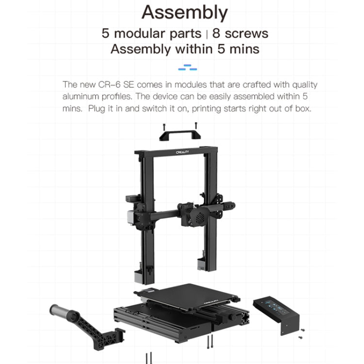 CREALITY CR-6 SE 350W Intelligent Leveling-free DIY 3D Printer, Print Size : 23.5 x 23.5 x 25cm, AU Plug - 3D Printer by Creality | Online Shopping UK | buy2fix