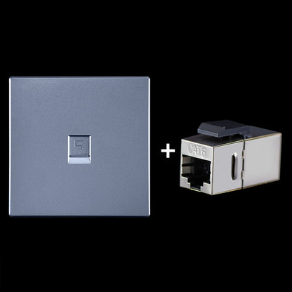 CAT.6 Shielded Pass-through Network Module, Single Port Panel + Shielded Pass-through (Grey) - Lan Cable and Tools by buy2fix | Online Shopping UK | buy2fix