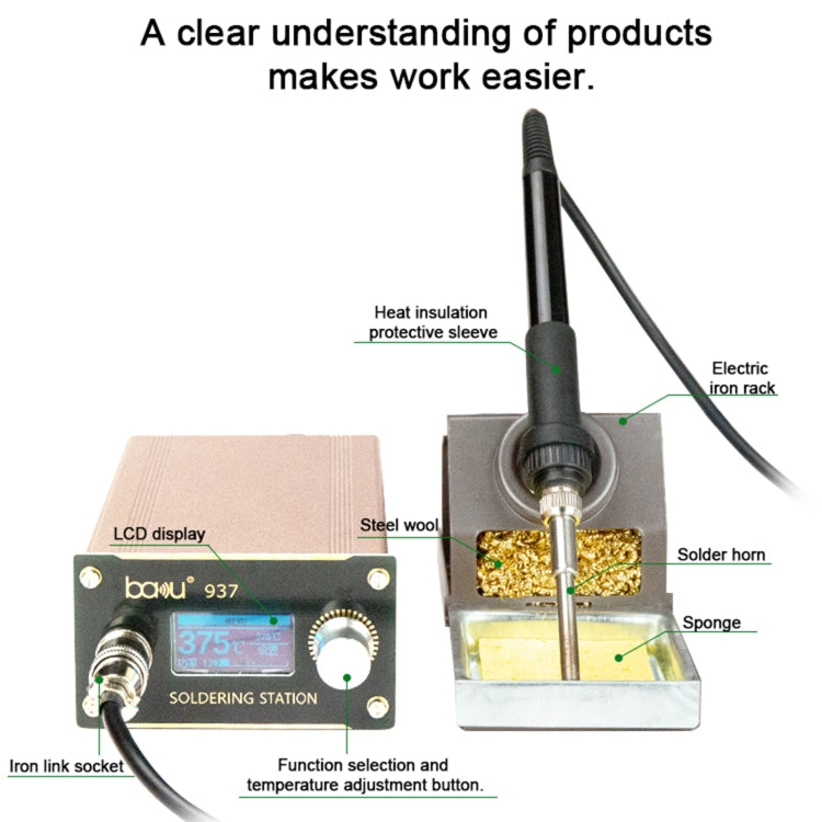 BAKU BA-937 LCD Digital Display Soldering Iron Welding Station Set, US Plug - Home & Garden by BAKU | Online Shopping UK | buy2fix