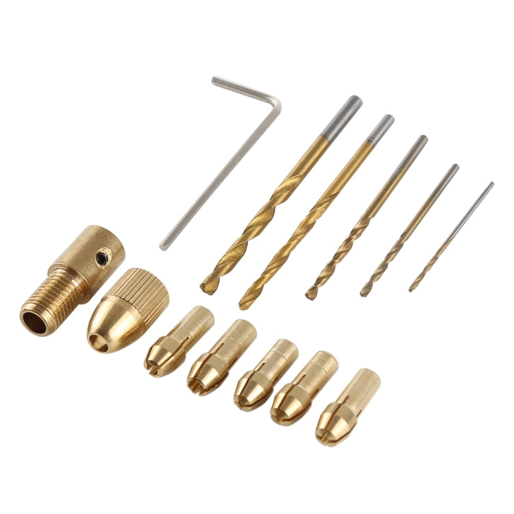 WLXY WL-DIY001 Mini DIY Brass Electric Drill Chucks Drill Bits Set - Home & Garden by WLXY | Online Shopping UK | buy2fix