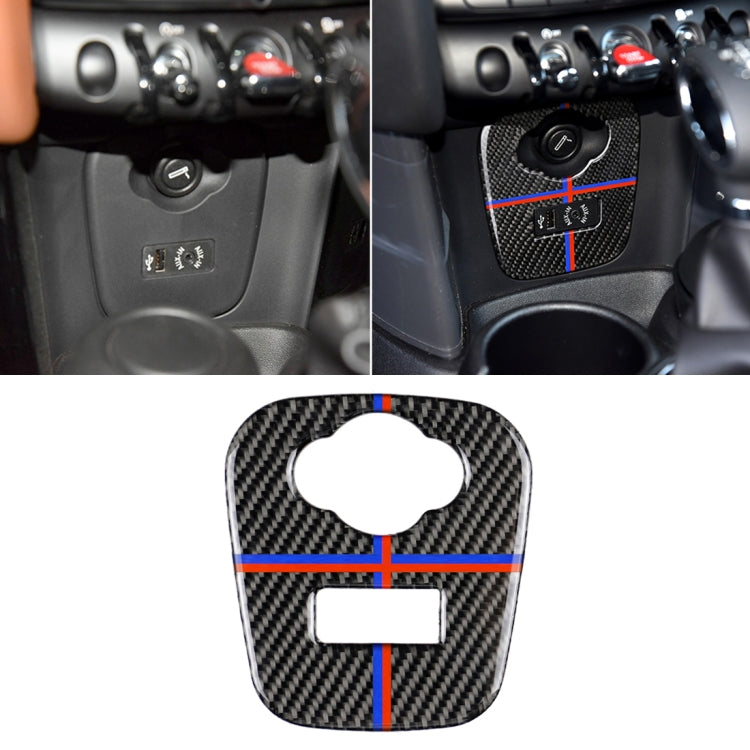 Red Blue Color Car F Chassis Cigarette Lighter Cover Panel Carbon Fiber Decorative Sticker for BMW Mini Cooper F55 / F56 / F57 - Car Interior Mouldings by buy2fix | Online Shopping UK | buy2fix