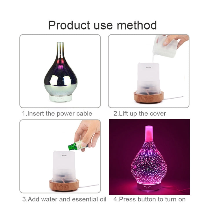 Mini 100ml Household Humidifier Ultrasonic Creative Purification 3D Glass Aromatherapy Machine Automatic Alcohol Sprayer, US Plug - Home & Garden by buy2fix | Online Shopping UK | buy2fix