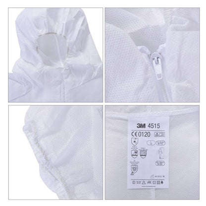 3M 4515 One-piece White Anti-static Anti-chemical Dustproof Sandblasting Suit with Cap, Size: M - Home & Garden by buy2fix | Online Shopping UK | buy2fix