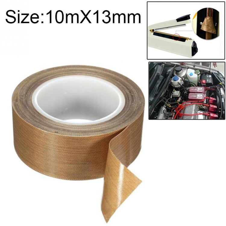 Teflon High Temperature Resistant Cloth Tape Sealing Machine Heat Insulation Tape, Size: 10m x 13mm - Home & Garden by buy2fix | Online Shopping UK | buy2fix