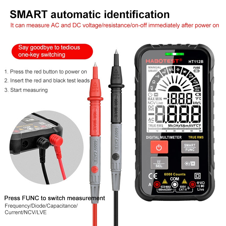 HABOTEST HT112B Mini Digital Display High-precision Multimeter - Consumer Electronics by buy2fix | Online Shopping UK | buy2fix