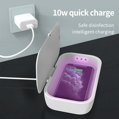 RQW-168 10W Wireless Charging Sterilization Box Smartphone Sterilizer UV Light Disinfection Cleaning Box(White) - Sterilizers by buy2fix | Online Shopping UK | buy2fix