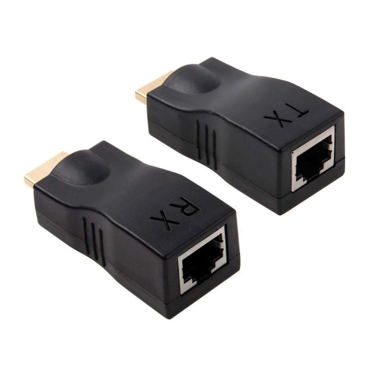 HDMI to RJ45 Extender Adapter (Receiver & Transmitter)  by Cat-5e/6 Cable, Support HDCP, Transmission Distance: 30m(Black) -  by buy2fix | Online Shopping UK | buy2fix