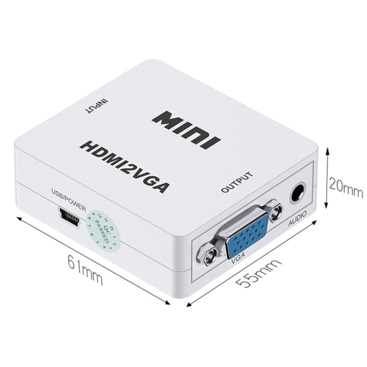 HOWEI HW-2109 Mini HDMI to VGA Video Audio Converter (Black) -  by buy2fix | Online Shopping UK | buy2fix