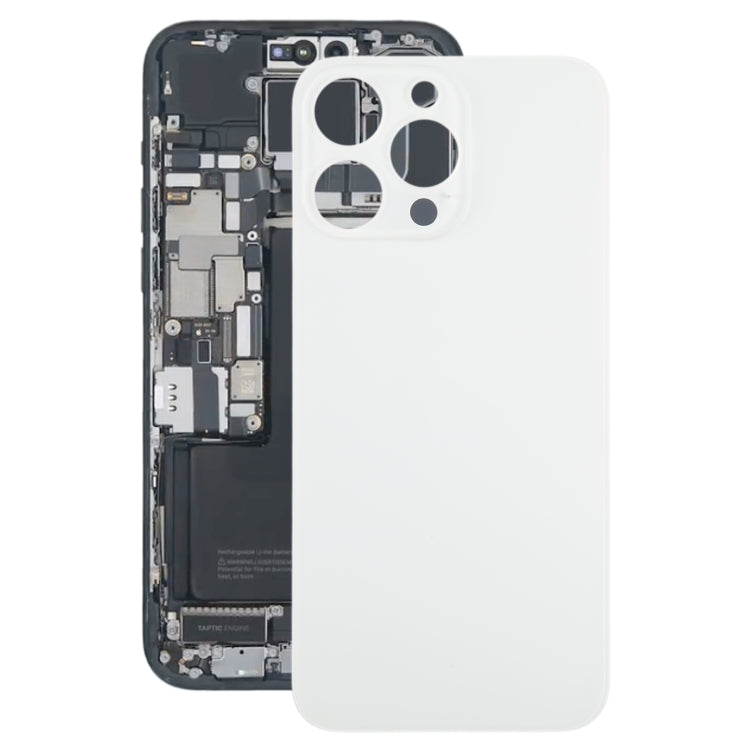 For iPhone 15 Pro Max Glass Battery Back Cover(White) -  by buy2fix | Online Shopping UK | buy2fix