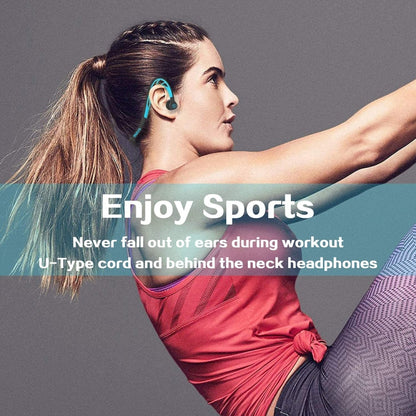 Mucro ML233 Foldable Wired Running Sports Headphones Night Neckband In-Ear Stereo Earphones, Cable Length: 1.2m(Blue) - Sport Earphone by Mucro | Online Shopping UK | buy2fix