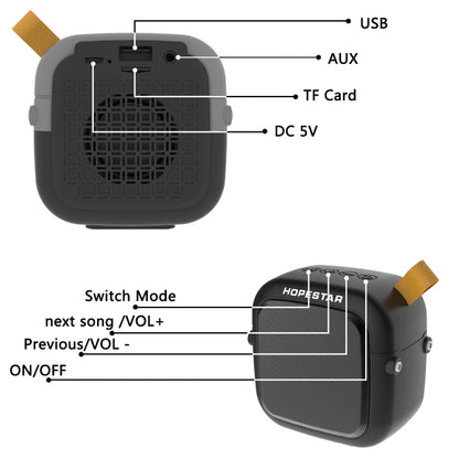 HOPESTAR T5mini Bluetooth 4.2 Portable Mini Wireless Bluetooth Speaker (Grey) - Mini Speaker by HOPESTAR | Online Shopping UK | buy2fix