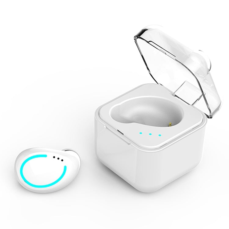 M-B8 Bluetooth 5.0 Mini Invisible In-ear Stereo Wireless Bluetooth Earphone with Charging Box (White) - TWS Earphone by buy2fix | Online Shopping UK | buy2fix