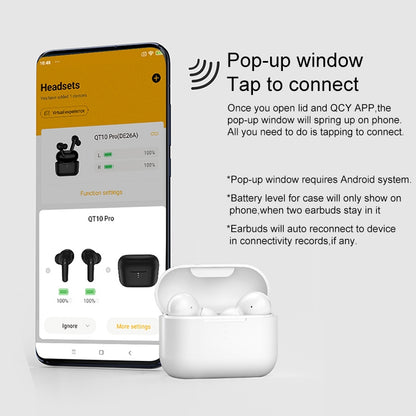 Original Xiaomi Youpin QCY T10 Pro Bluetooth 5.2 In-Ear HiFi Earphone Support Pop-up Pairing(Black) - TWS Earphone by Xiaomi | Online Shopping UK | buy2fix