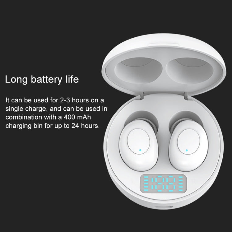 J1 TWS Digital Display Bluetooth V5.0 Wireless Earphones with LED Charging Box(White) - TWS Earphone by buy2fix | Online Shopping UK | buy2fix