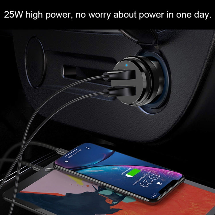 ipipoo XP-1 Dual USB Car Fast Charging Charger with Android Line (Black) - In Car by ipipoo | Online Shopping UK | buy2fix