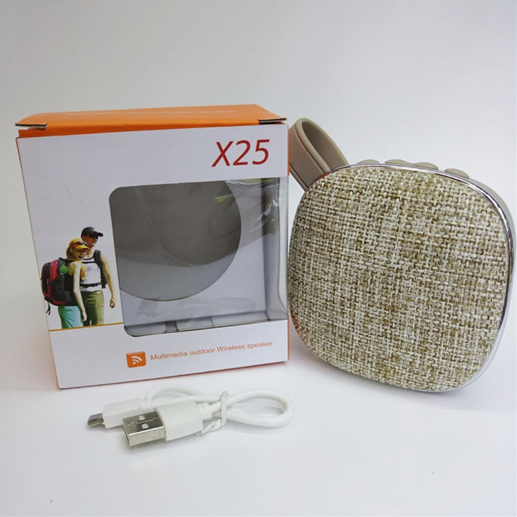 X25new Cloth Texture Square Portable Mini Bluetooth Speaker, Support Hands-free Call & TF Card & AUX(Orange) - Mini Speaker by buy2fix | Online Shopping UK | buy2fix