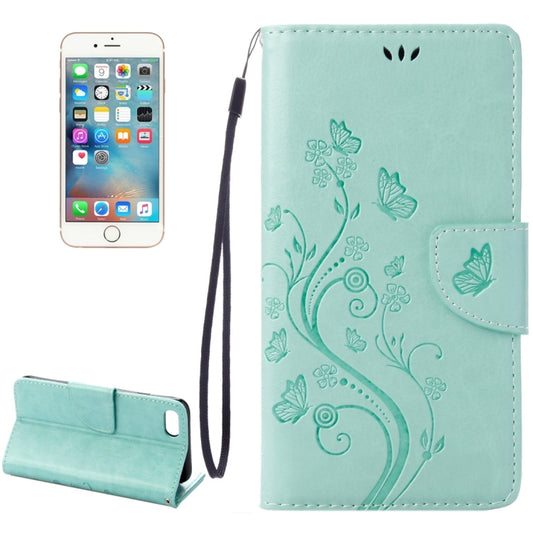 For  iPhone 8 & 7  Pressed Flowers Horizontal Flip Leather Case with Holder & Card Slots & Wallet(Green) - Apple Accessories by buy2fix | Online Shopping UK | buy2fix