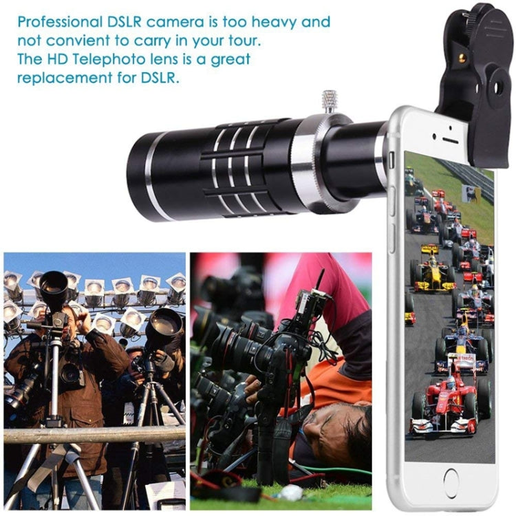Universal 18X Zoom Telescope Telephoto Camera Lens with Tripod Mount & Mobile Phone Clip, For iPhone, Galaxy, Huawei, Xiaomi, LG, HTC and Other Smart Phones (Silver) - Telescope & Microscope by buy2fix | Online Shopping UK | buy2fix