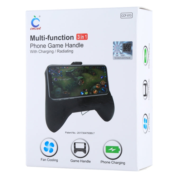 CCF-013 Multi-function 3 in 1 Phone Gamepad Holder Handle with Charging / Radiating, For iPhone, Galaxy, Huawei, Xiaomi, LG, HTC, Sony, Google and other Smartphones(Black) - Cooling Fan Radiator by buy2fix | Online Shopping UK | buy2fix