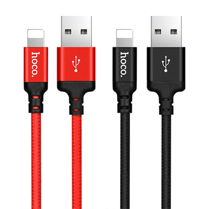 hoco X14 2m Nylon Braided Aluminium Alloy 8 Pin to USB Data Sync Charging Cable(Black) - Normal Style Cable by hoco | Online Shopping UK | buy2fix