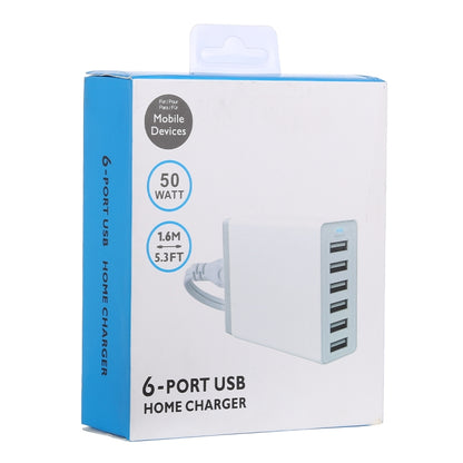 XBX09A 50W 5V 2.4A 6 USB Ports Quick Charger Travel Charger(Black) - Multifunction Charger by buy2fix | Online Shopping UK | buy2fix