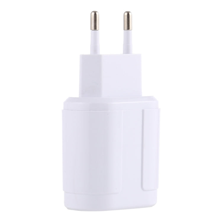 LZ-022 5V 2.4A Dual USB Ports Travel Charger, EU Plug (White) - Apple Accessories by buy2fix | Online Shopping UK | buy2fix