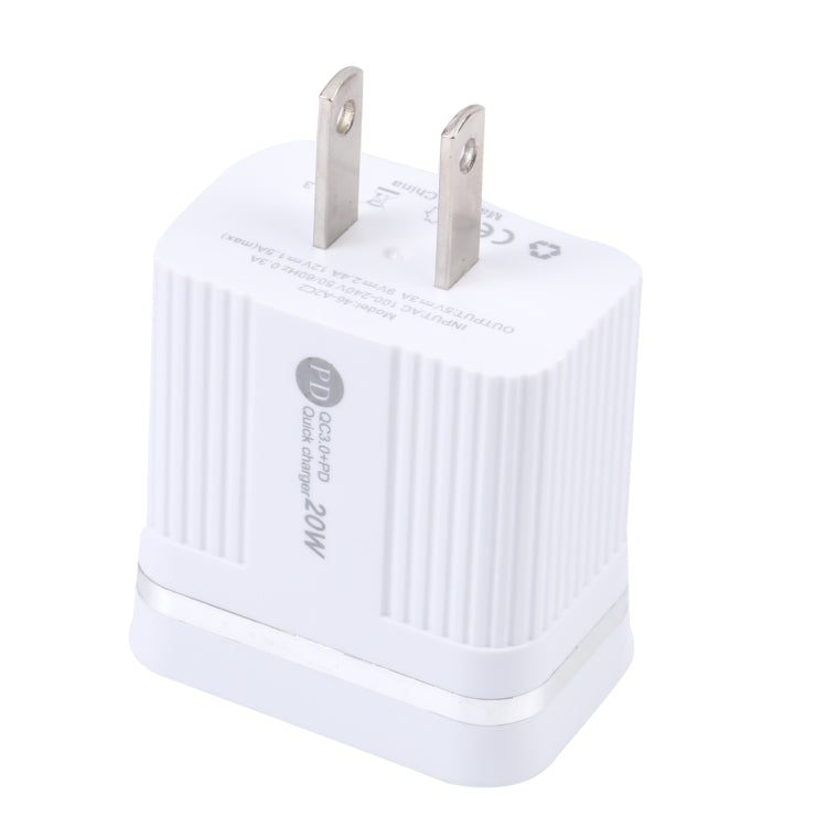 46-A2C2 20W PD + QC3.0 USB Multifunction Fast Charger,US Plug(White) - Apple Accessories by buy2fix | Online Shopping UK | buy2fix