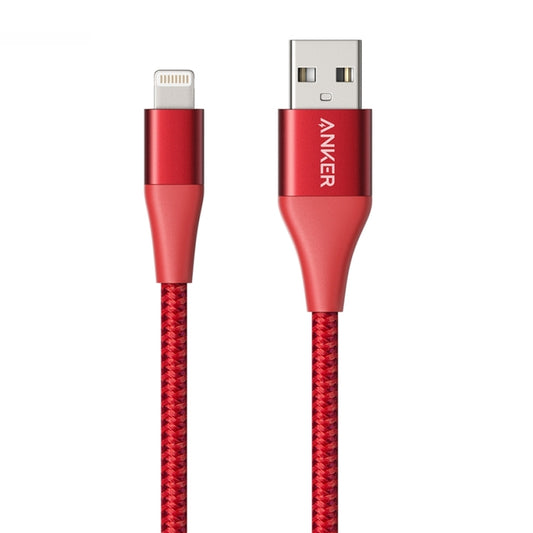 ANKER A8453 Powerline+ II USB to 8 Pin Apple MFI Certificated Nylon Pullable Carts Charging Data Cable, Length: 1.8m(Red) - Apple Accessories by ANKER | Online Shopping UK | buy2fix