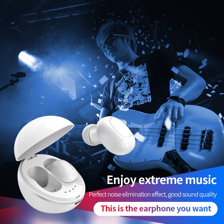 A10 TWS Space Capsule Shape Wireless Bluetooth Earphone with Magnetic Charging Box & Lanyard, Support HD Call & Automatic Pairing Bluetooth(Black White) - TWS Earphone by buy2fix | Online Shopping UK | buy2fix