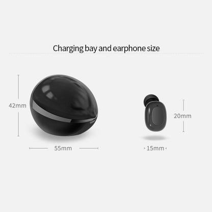 A10 TWS Space Capsule Shape Wireless Bluetooth Earphone with Magnetic Charging Box & Lanyard, Support HD Call & Automatic Pairing Bluetooth(Black White) - TWS Earphone by buy2fix | Online Shopping UK | buy2fix