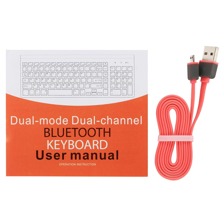 K368 Dual Mode Dual Channel 102 Keys Wireless Bluetooth Keyboard for Laptop, Notebook, Tablet and Smartphones, Support Android / iOS / Windows or An Updated Version(Silver) - Wireless Keyboard by buy2fix | Online Shopping UK | buy2fix