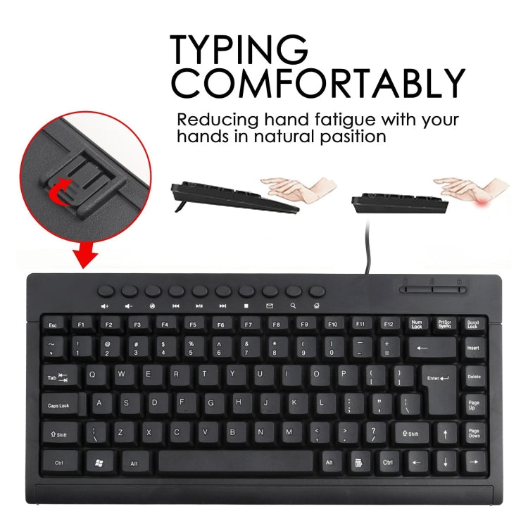 KB-301A Multimedia Notebook Mini Wired Keyboard, English Version (Black) -  by buy2fix | Online Shopping UK | buy2fix