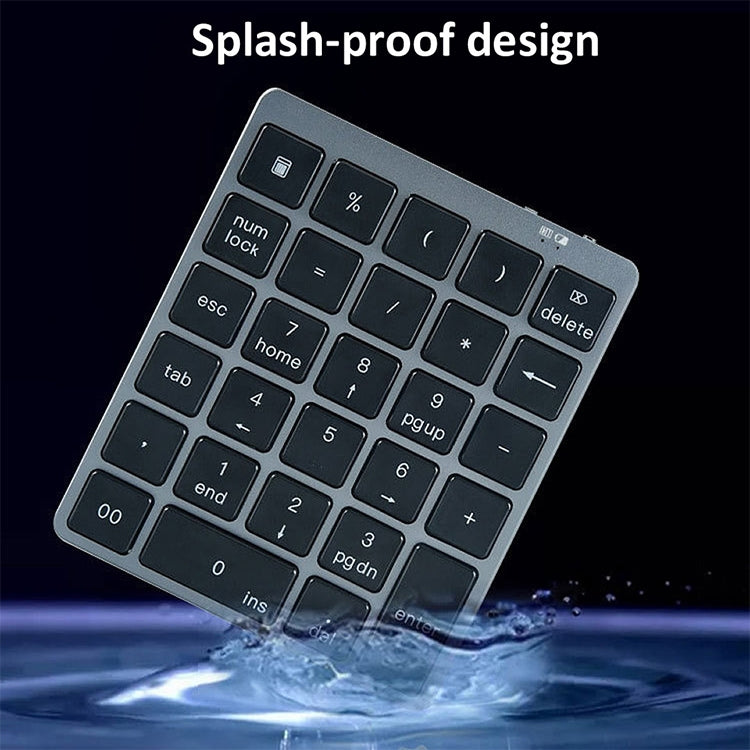 N970 Pro Dual Modes Aluminum Alloy Rechargeable Wireless Bluetooth Numeric Keyboard with USB HUB (Grey) - Mini Keyboard by buy2fix | Online Shopping UK | buy2fix