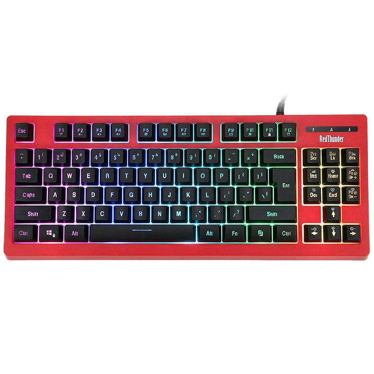 PK-870 USB Port RGB Lighting Mechanical Gaming Wired Keyboard(Red) - Wired Keyboard by buy2fix | Online Shopping UK | buy2fix