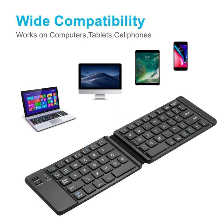 Mini Wireless Bluetooth Folding Keyboard (Black) - Wireless Keyboard by buy2fix | Online Shopping UK | buy2fix