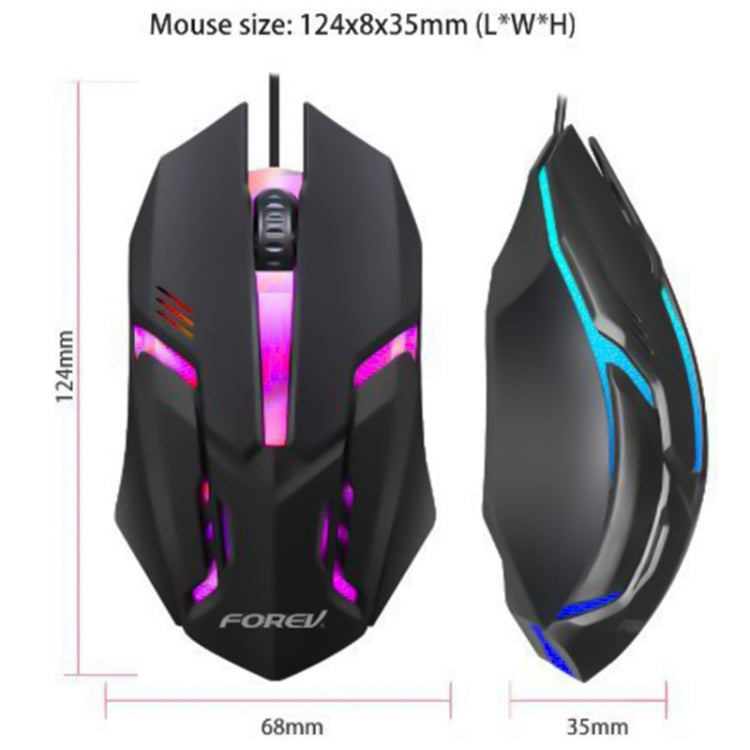 FOREV FV136 1000dpi Wired Gaming RGB Lighted Mouse (Black) - Wired Mice by buy2fix | Online Shopping UK | buy2fix