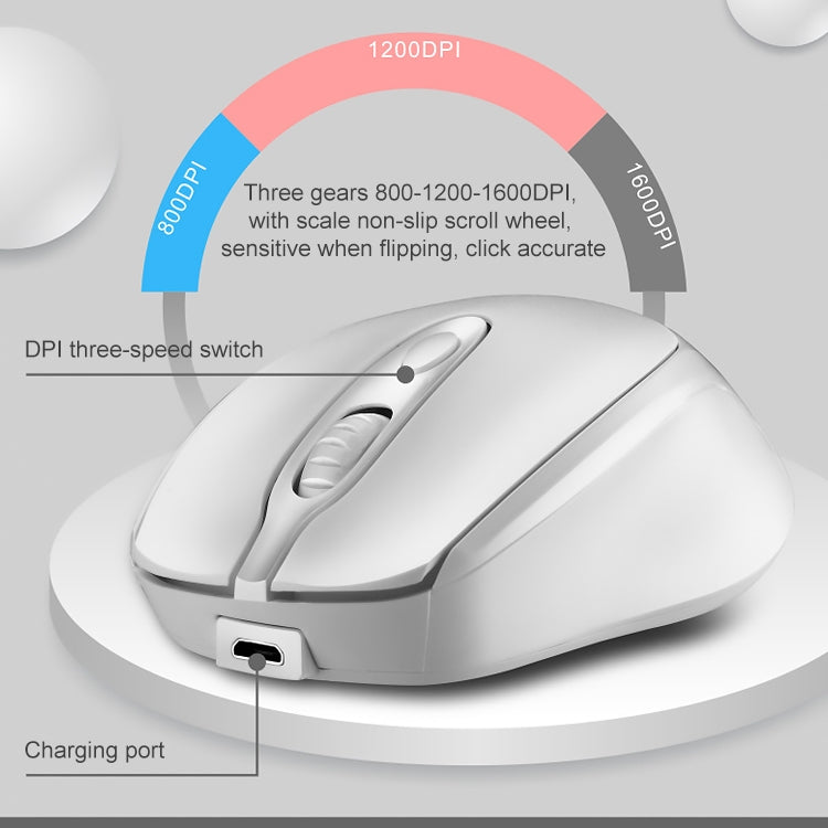 ZGB 361 2.4G Wireless Chargeable Mini Mouse 1600dpi (White) - Wireless Mice by Chasing Leopard | Online Shopping UK | buy2fix