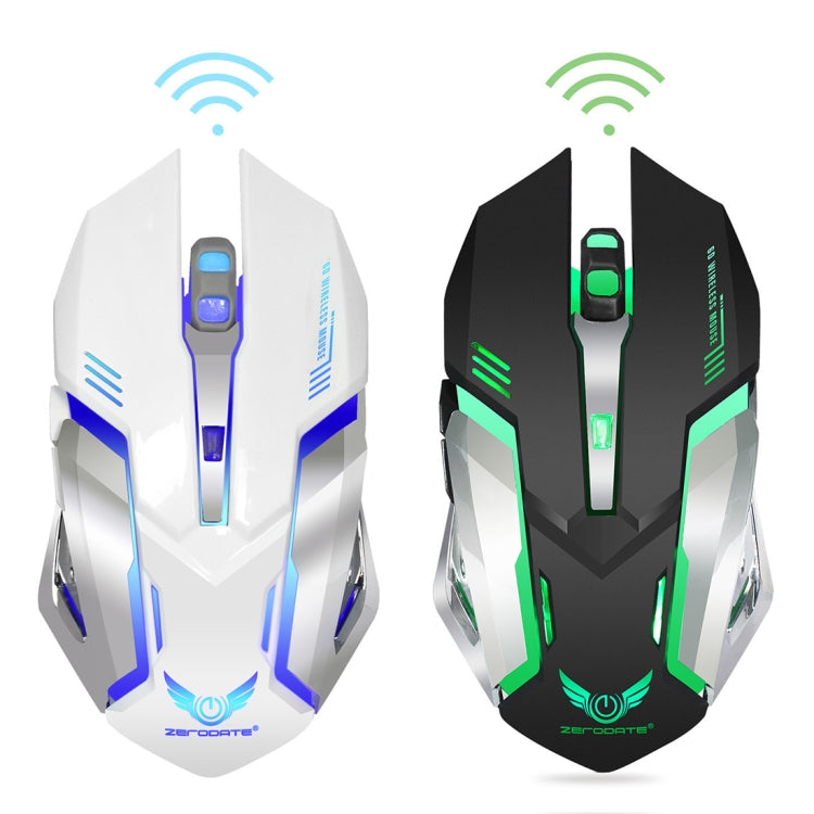 ZERODATE X70 2.4GHz Wireless 6-Keys 2400 DPI Adjustable Ergonomics Optical Gaming Mouse with Breathing Light(Black) - Wireless Mice by ZERODATE | Online Shopping UK | buy2fix