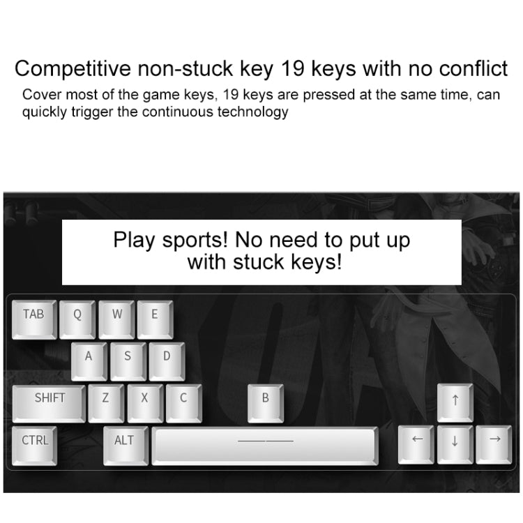 YINDIAO V2 Mechanical Feel Gaming Keyboard Mouse Set (White Ice Blue light) - Wired Keyboard by YINDIAO | Online Shopping UK | buy2fix