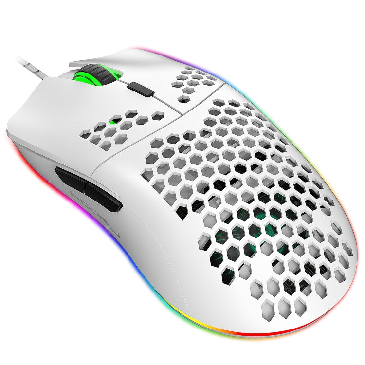 HXSJ J900 6 Keys RGB Lighting Programmable Gaming Wired Mouse (White) - Wired Mice by HXSJ | Online Shopping UK | buy2fix