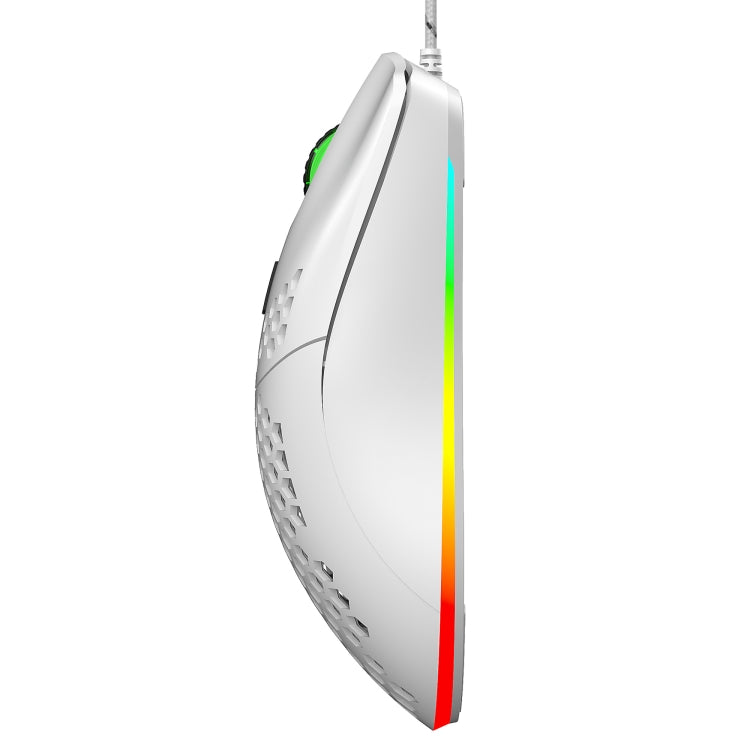 HXSJ J900 6 Keys RGB Lighting Programmable Gaming Wired Mouse (White) - Wired Mice by HXSJ | Online Shopping UK | buy2fix