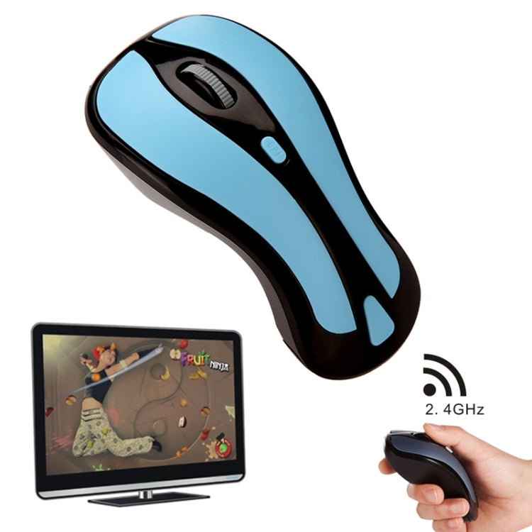 PR-01 6D Gyroscope Fly Air Mouse 2.4G USB Receiver 1600 DPI Wireless Optical Mouse for Computer PC Android Smart TV Box (Blue + Black) - Wireless Mice by buy2fix | Online Shopping UK | buy2fix