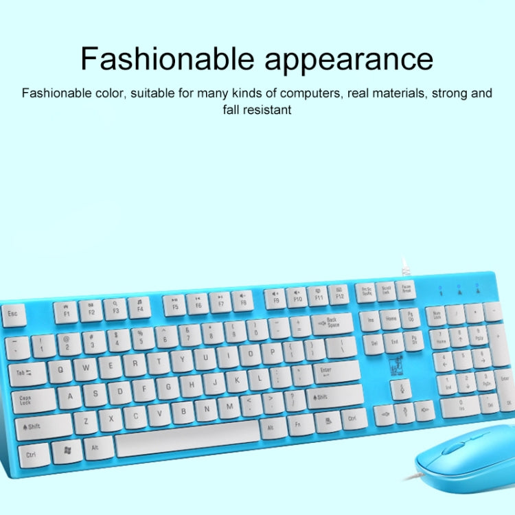 ZGB S600 Chocolate Candy Color Wired USB Keyboard Mouse Set (Blue) - Wired Keyboard by Chasing Leopard | Online Shopping UK | buy2fix